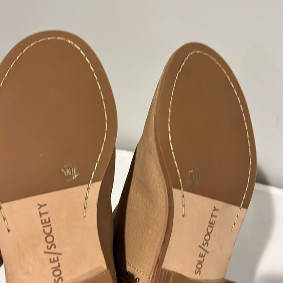 NWOT Sole Society Leather Birty Open Toe Shoe Size 7 1/2. - Picture 9 of 9